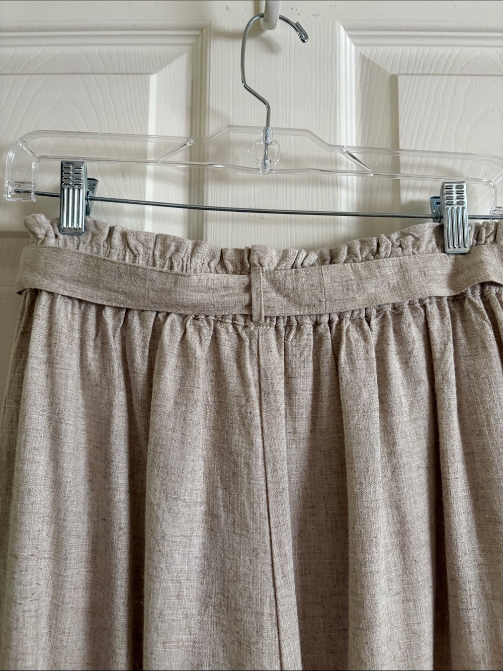 Linen and viscose blend paper bag wide leg pants. Great Fall color & Size medium - Picture 6 of 10